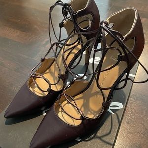 Banana Republic Dakota Merlot Color Lace Up Heels Size 7
